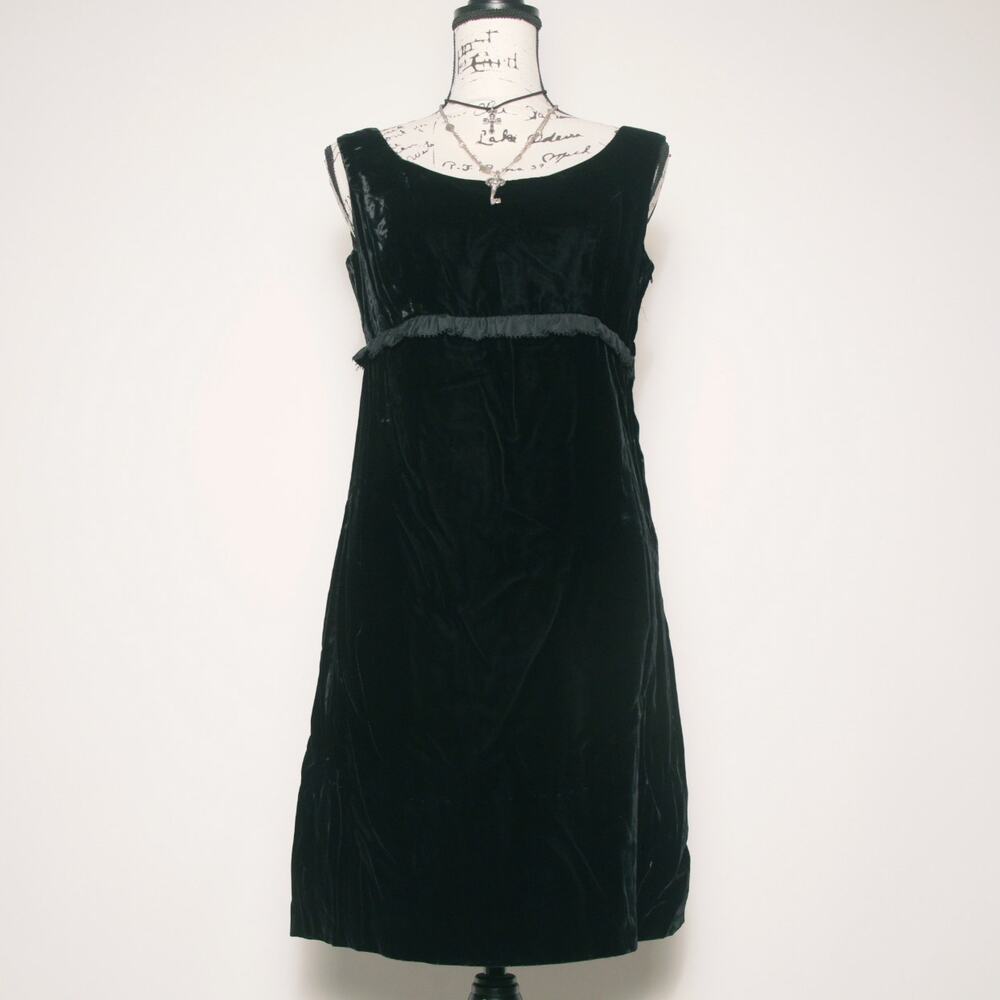 VINTAGE 1970s VELVET A-LINE MIDI DRESS